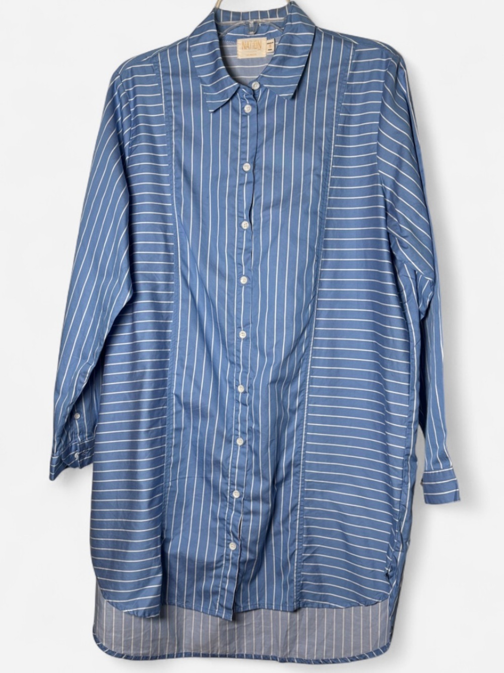 NATION LTD Pinstripe Button Down Shirt Dress size Small